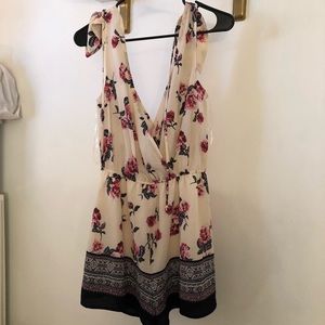 Cream Floral Romper